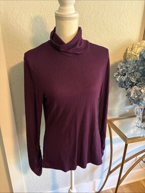 Banana Republic Deep Plum Turtleneck Long-Sleeve Top